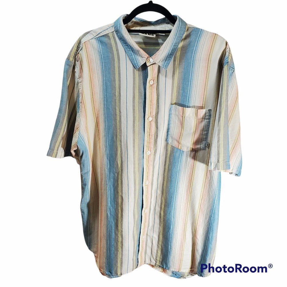 Men's Van's Striped Shirt-XXL